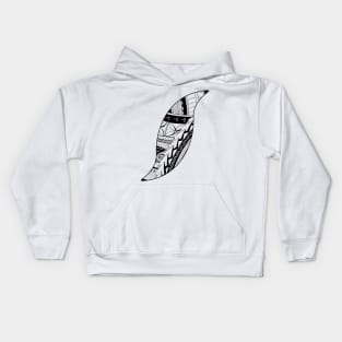 Pacific Island Pattern 3 - Black Kids Hoodie